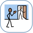 First Links, After the therapy session, image of people at a door