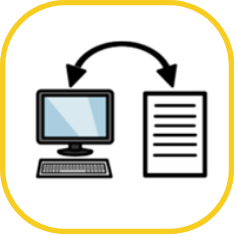 Standard pathway image of a computer and a report