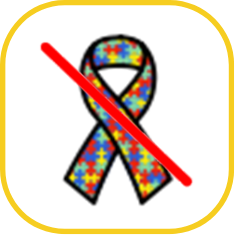 Standard pathway image of autism ribbon and a line across