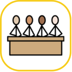Standard pathway image of people behind a desk