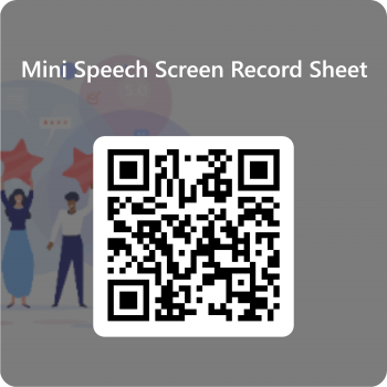 Mini speech screen record form QR code